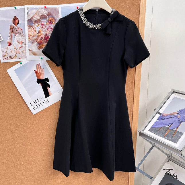 VALENTINO 26S SHORT-SLEEVE NECK MINI DRESS 428