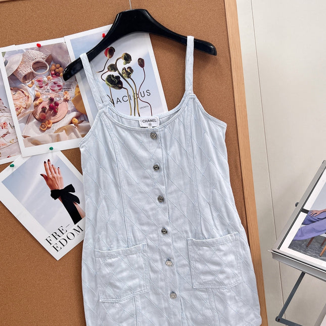 CHANEL 26S DENIM CAMI DRESS 1410