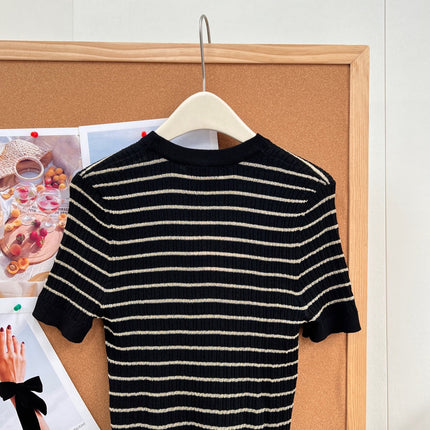 MIUMIU 26S SHORT-SLEEVE KNIT TOP 1452