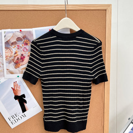 MIUMIU 26S SHORT-SLEEVE KNIT TOP 1452