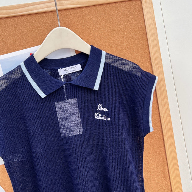 VALENTINO 26S SHORT-SLEEVE KNIT POLO SHIRT 356