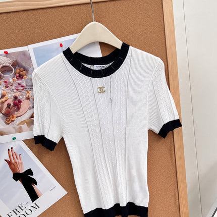 CHANEL 26S SHORT SLEEVE KNIT TOP 1611