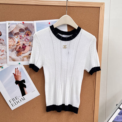 CHANEL 26S SHORT SLEEVE KNIT TOP 1611
