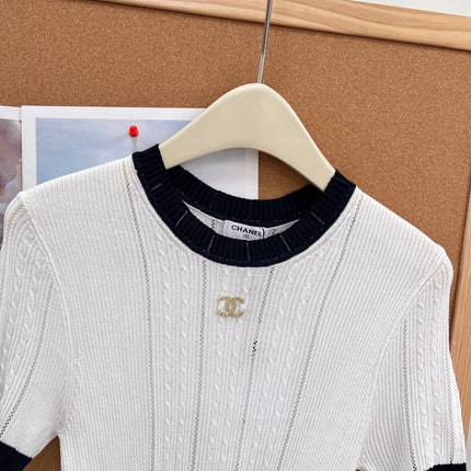 CHANEL 26S SHORT SLEEVE KNIT TOP 1611