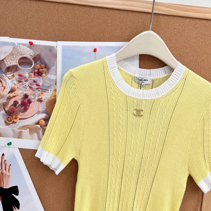 CHANEL 26S SHORT SLEEVE KNIT TOP 1610