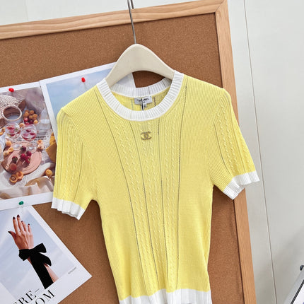 CHANEL 26S SHORT SLEEVE KNIT TOP 1610