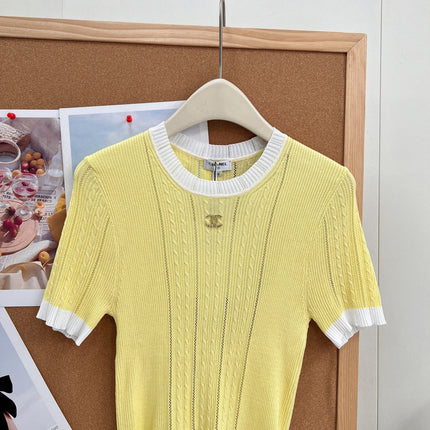 CHANEL 26S SHORT SLEEVE KNIT TOP 1610