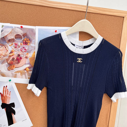 CHANEL 26S SHORT SLEEVE KNIT TOP 1609