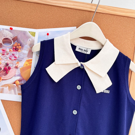 MIUMIU 26S SLEEVELESS KNIT POLO TOP 1374