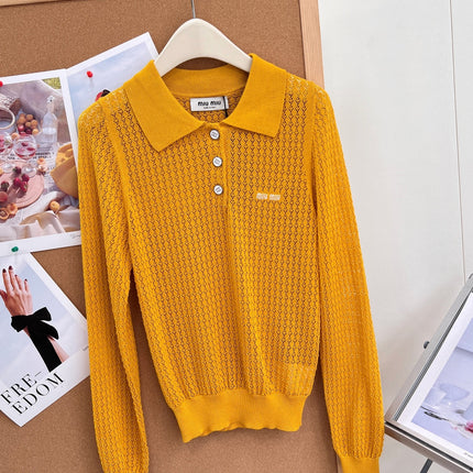 MIUMIU 26S LONG-SLEEVE POLO SHIRT 1256
