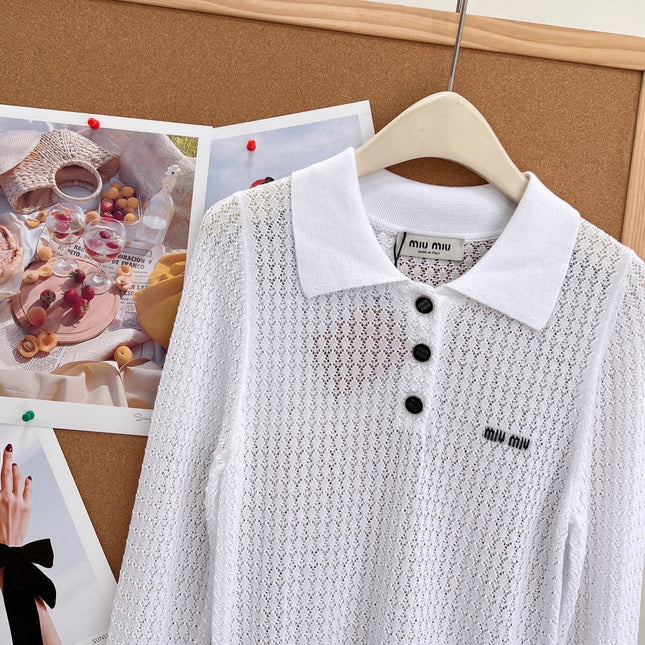 MIUMIU 26S LONG-SLEEVE POLO SHIRT 1255