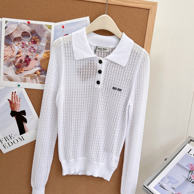 MIUMIU 26S LONG-SLEEVE POLO SHIRT 1255