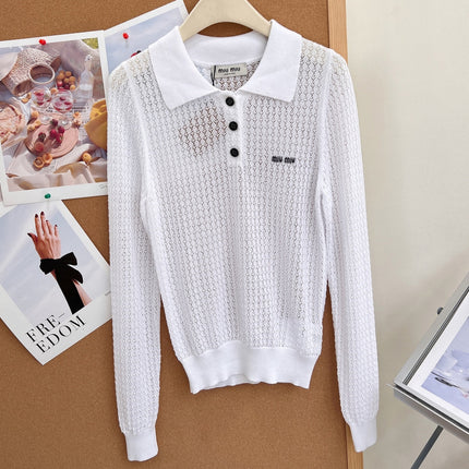 MIUMIU 26S LONG-SLEEVE POLO SHIRT 1255