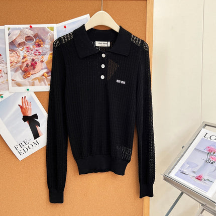 MIUMIU 26S LONG-SLEEVE POLO SHIRT 1254