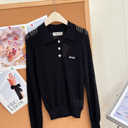 MIUMIU 26S LONG-SLEEVE POLO SHIRT 1254