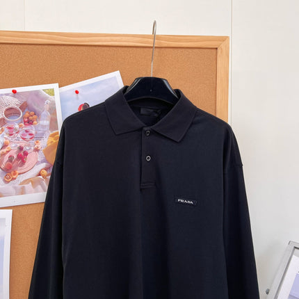 PRADA 26S LONG-SLEEVE POLO SWEATSHIRT 1301