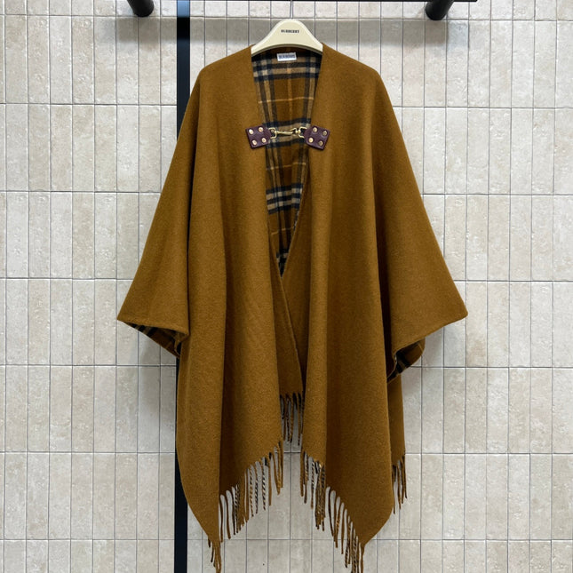 BURBERRY 25S FRINGED WOOL SHAWL 4866