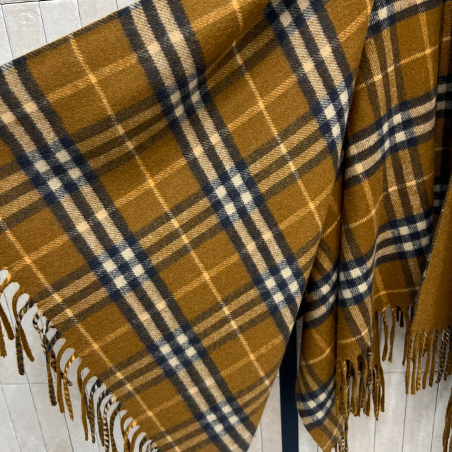 BURBERRY 25S FRINGED WOOL SHAWL 4866