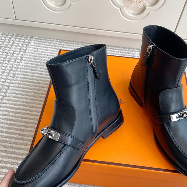 HM KELLY BOOTS IN BLACK CALFSKIN 501318