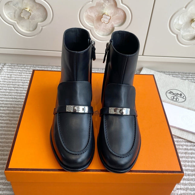 HM KELLY BOOTS IN BLACK CALFSKIN 501318