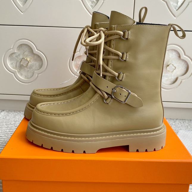 HM 25S ANKLE BOOTS IN WARM BEIGE GOLD LAMBSKIN