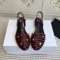 CELINE 26S CLEA TRIOMPHE GLADIATOR SANDALS IN DARK RED LAMBSKIN