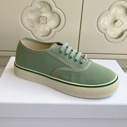 DIOR 26S LOW TOP SNEAKERS IN SAGE GREEN CANVAS