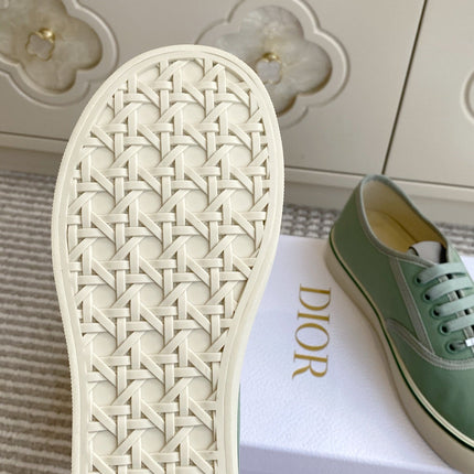 DIOR 26S LOW TOP SNEAKERS IN SAGE GREEN CANVAS