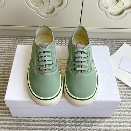 DIOR 26S LOW TOP SNEAKERS IN SAGE GREEN CANVAS