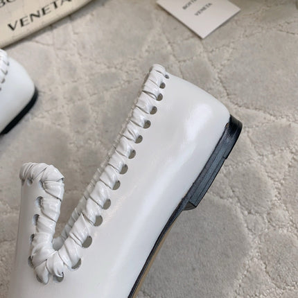 BOTTEGA VENETA 26S SABATO LOAFERS IN WHITE CALFSKIN