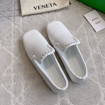 BOTTEGA VENETA 26S SABATO LOAFERS IN WHITE CALFSKIN