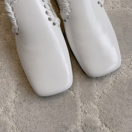 BOTTEGA VENETA 26S SABATO LOAFERS IN WHITE CALFSKIN