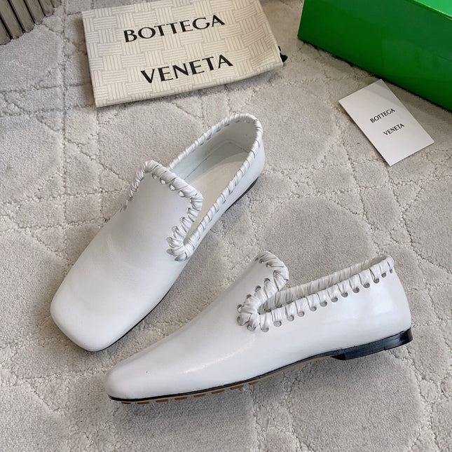 BOTTEGA VENETA 26S SABATO LOAFERS IN WHITE CALFSKIN