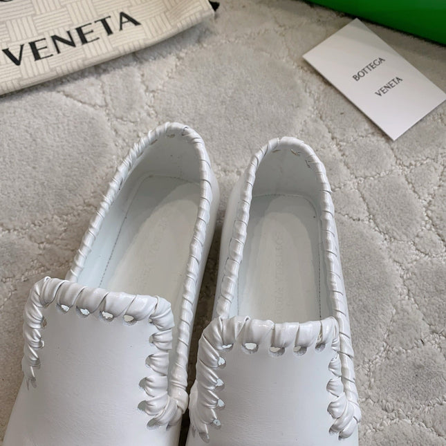 BOTTEGA VENETA 26S SABATO LOAFERS IN WHITE CALFSKIN
