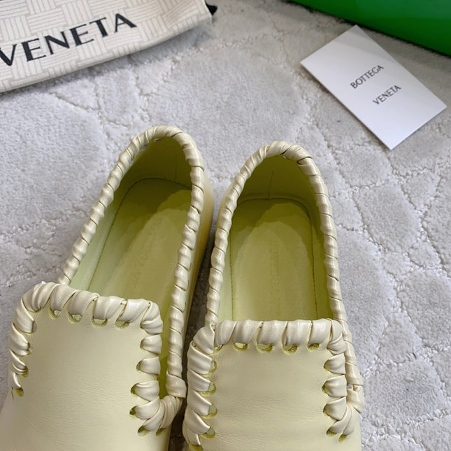 BOTTEGA VENETA 26S SABATO LOAFERS IN MUSTARD YELLOW CALFSKIN