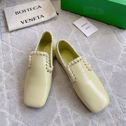 BOTTEGA VENETA 26S SABATO LOAFERS IN MUSTARD YELLOW CALFSKIN