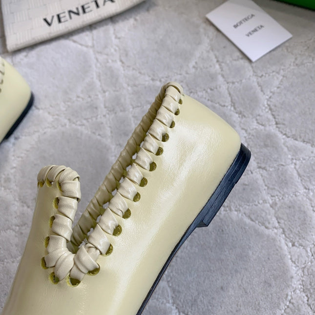 BOTTEGA VENETA 26S SABATO LOAFERS IN MUSTARD YELLOW CALFSKIN
