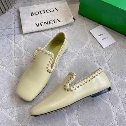 BOTTEGA VENETA 26S SABATO LOAFERS IN MUSTARD YELLOW CALFSKIN