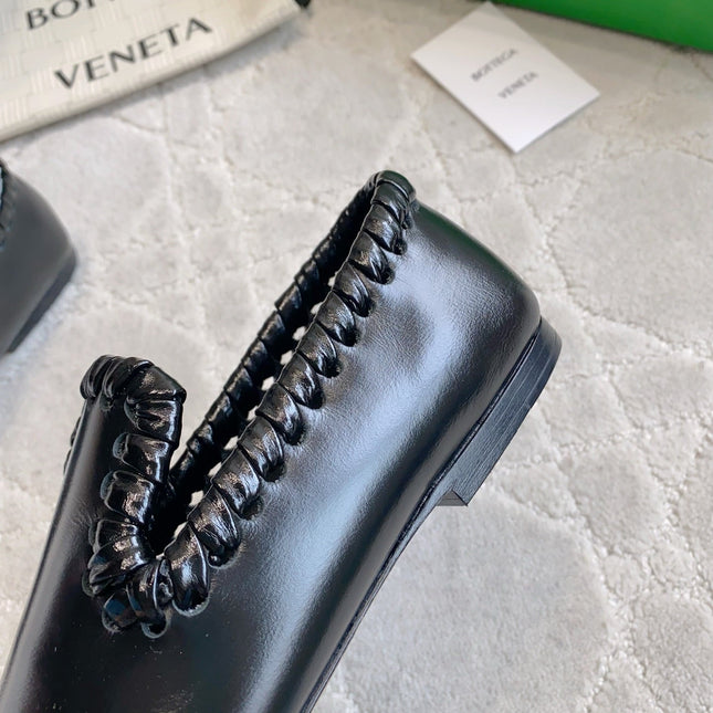 BOTTEGA VENETA 26S SABATO LOAFERS IN BLACK CALFSKIN
