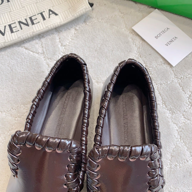 BOTTEGA VENETA 26S SABATO LOAFERS IN DARK BROWN CALFSKIN