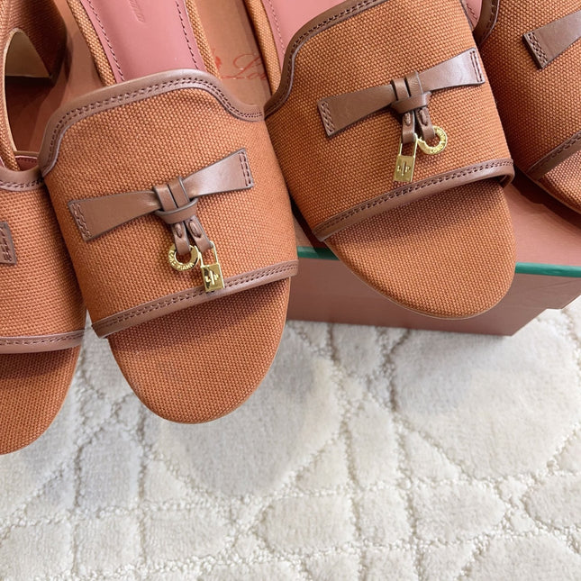LP 26S SLIDES IN BRICK ORANGE CANVAS AND CALFSKIN