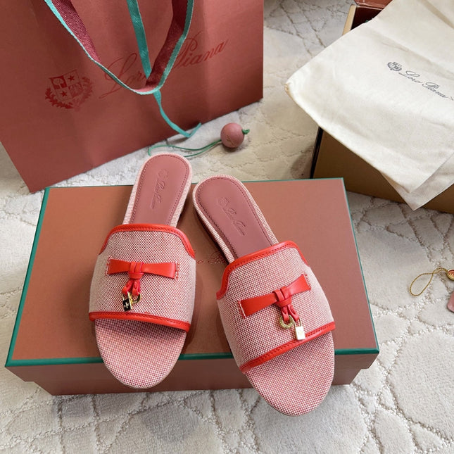 LP 26S SLIDES IN RED CANVAS AND CALFSKIN