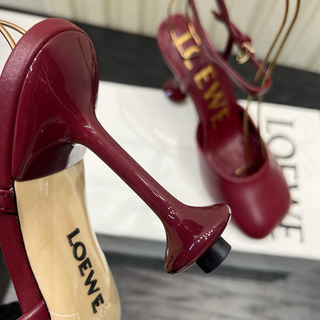 LOEWE 26S HIGH HEELS 60 MM IN RED CALFSKIN