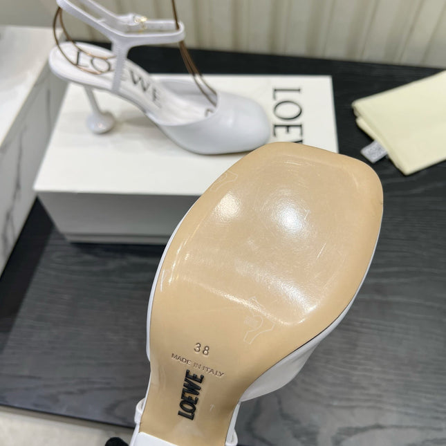 LOEWE 26S HIGH HEELS 60 MM IN WHITE CALFSKIN