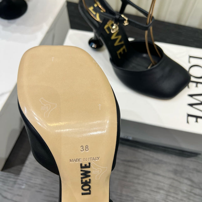 LOEWE 26S HIGH HEELS 60 MM IN BLACK CALFSKIN