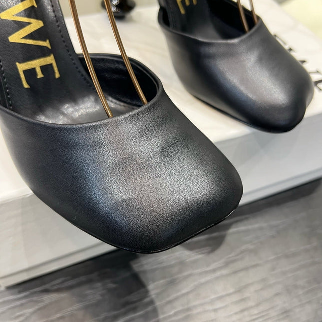 LOEWE 26S HIGH HEELS 60 MM IN BLACK CALFSKIN