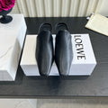LOEWE 26S HEELED MULES IN BLACK CALFSKIN