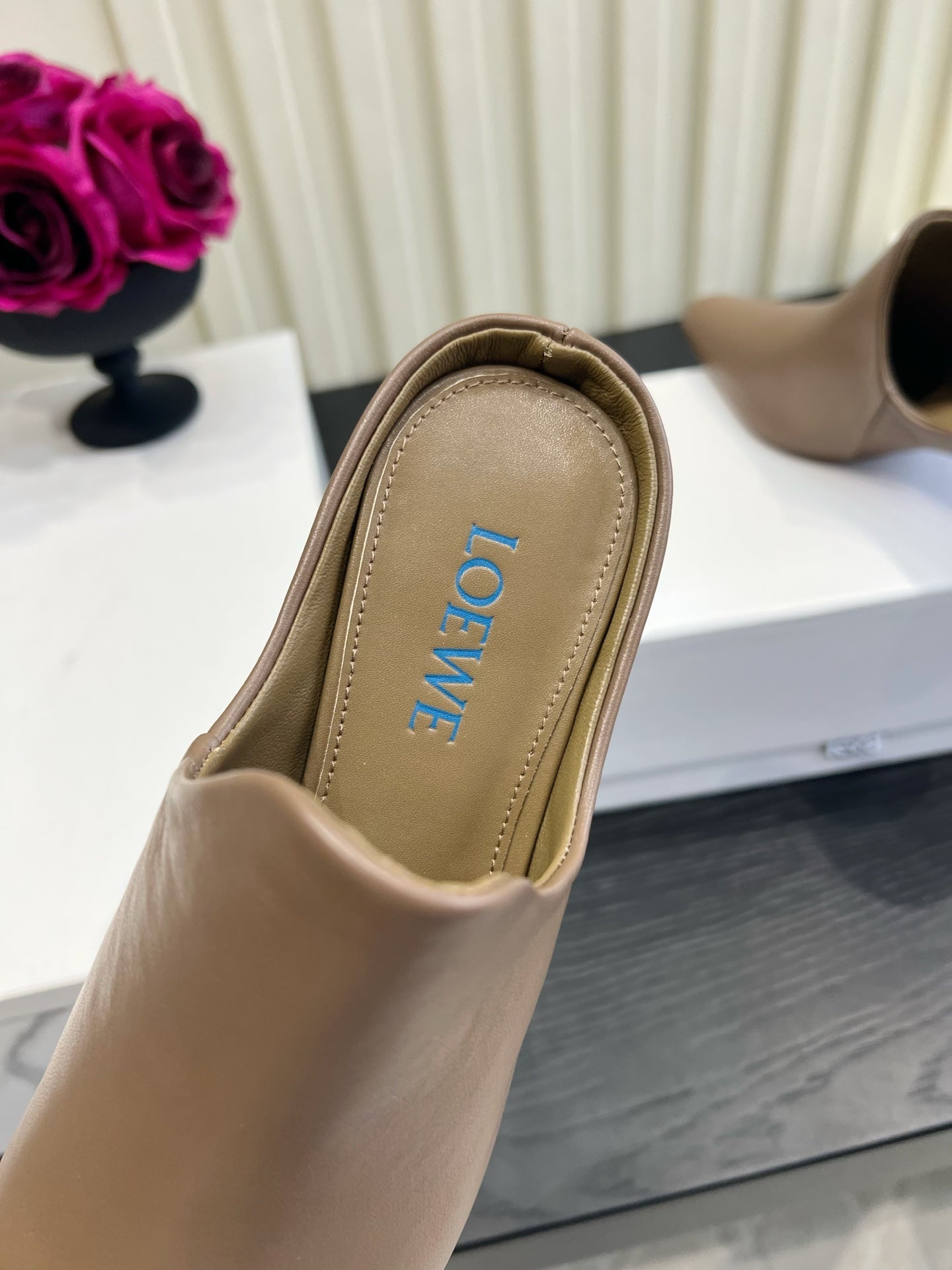 LOEWE 26S HEELED MULES IN BLOWN CALFSKIN
