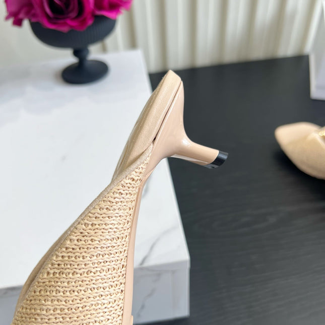 LOEWE 26S HIGH-HEEL SANDALS 45 MM IN BEIGE RAFFIA AND LAMBSKIN