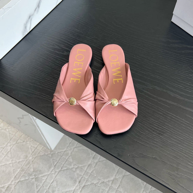 LOEWE 26S SANDALS IN LIGHT PINK LAMBSKIN